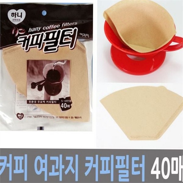 10인용 커피 필터 드립퍼용 커피 여과지 무표백 종이 일회용 - 상품 이미지