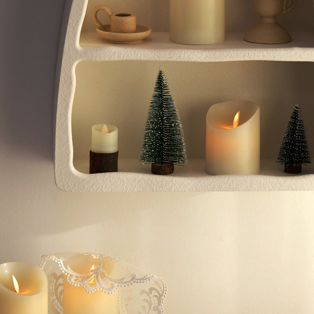 LED 흔들리는 촛불 전자 조명 가짜 초 건전지 양초 캔들 3size 10cm, 전구색 - 상세 이미지 3