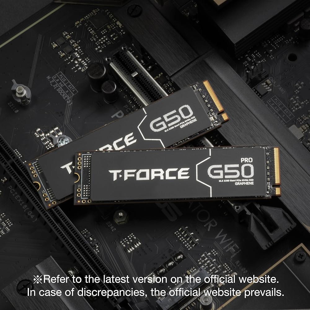 TEAMGROUP T-Force G50 1TB SLC 캐싱 3D TLC NAND NVMe InnoGrit PCIe Gen4x4 M.2 2280 게이밍 SSD, 초박형 그래핀 히트 - 상세 이미지 3