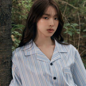 [최미나수 PICK] [uni] 클래식 페일 호리즌 반팔 파자마 셋업 착용 후기 | 사이즈/핏 총정리 - 상품 이미지 4