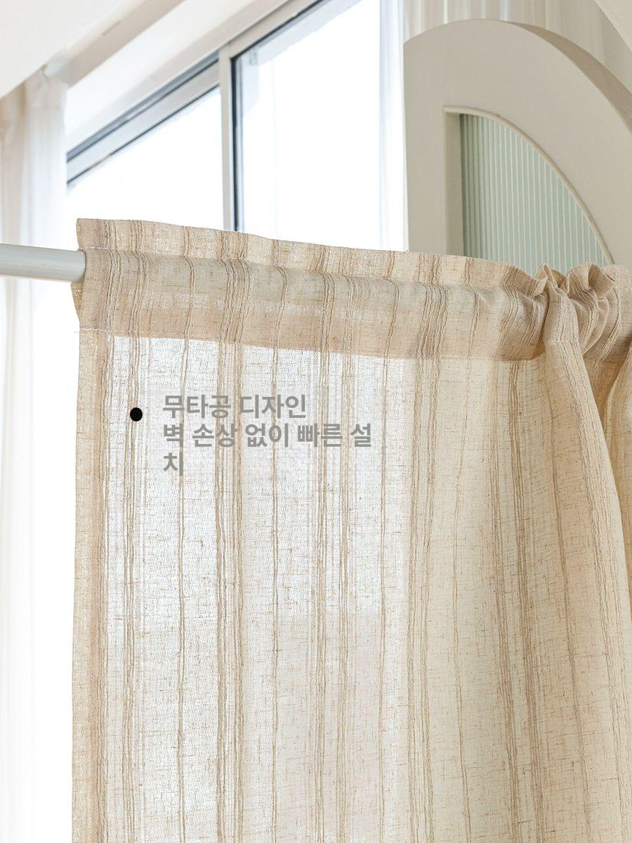 도어 파티션 린넨 가리개 커튼 베란다 창문 가림막 주방 양치 스타일 [봉 없음] 75x120cm - 상세 이미지 5