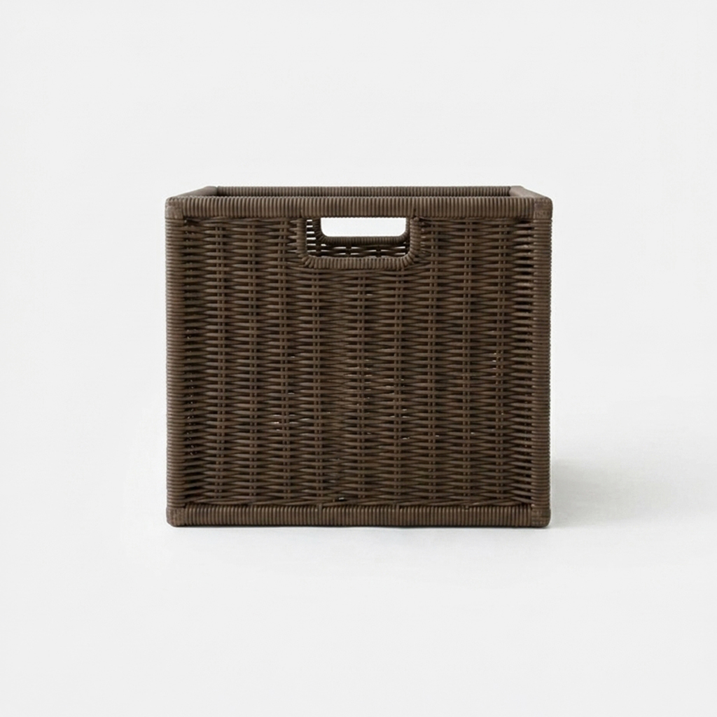 알로타 바스켓 6L 라탄 WP3001 305x305x240mm, 1단, 다크브라운 7375.1336 - 메인 이미지