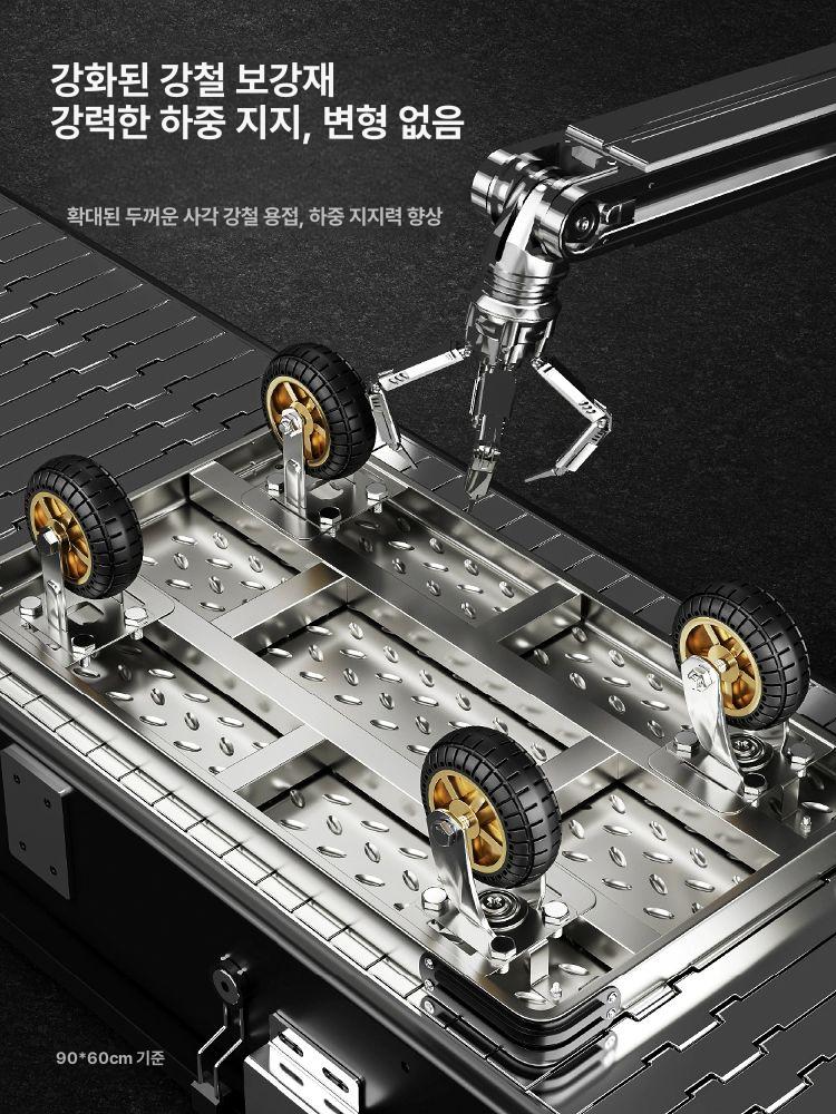 스텐 대차 카트 끌차 스테인리스 스테인레스 접이식 스텐카트 산업용 핸드카 - 상세 이미지 3