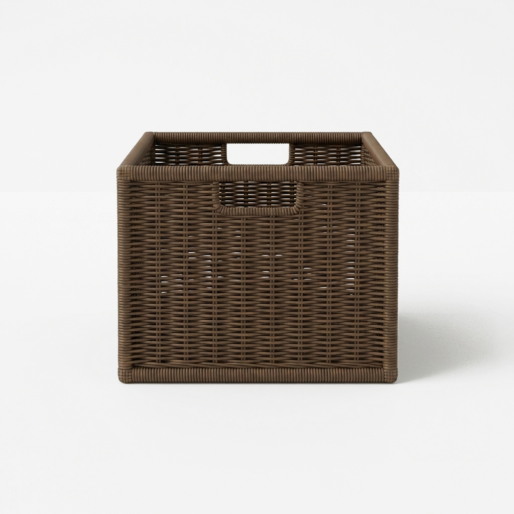 알로타 바스켓 6L 라탄 WP3001 305x305x240mm, 1단, 다크브라운 7375.1336 - 상세 이미지 3