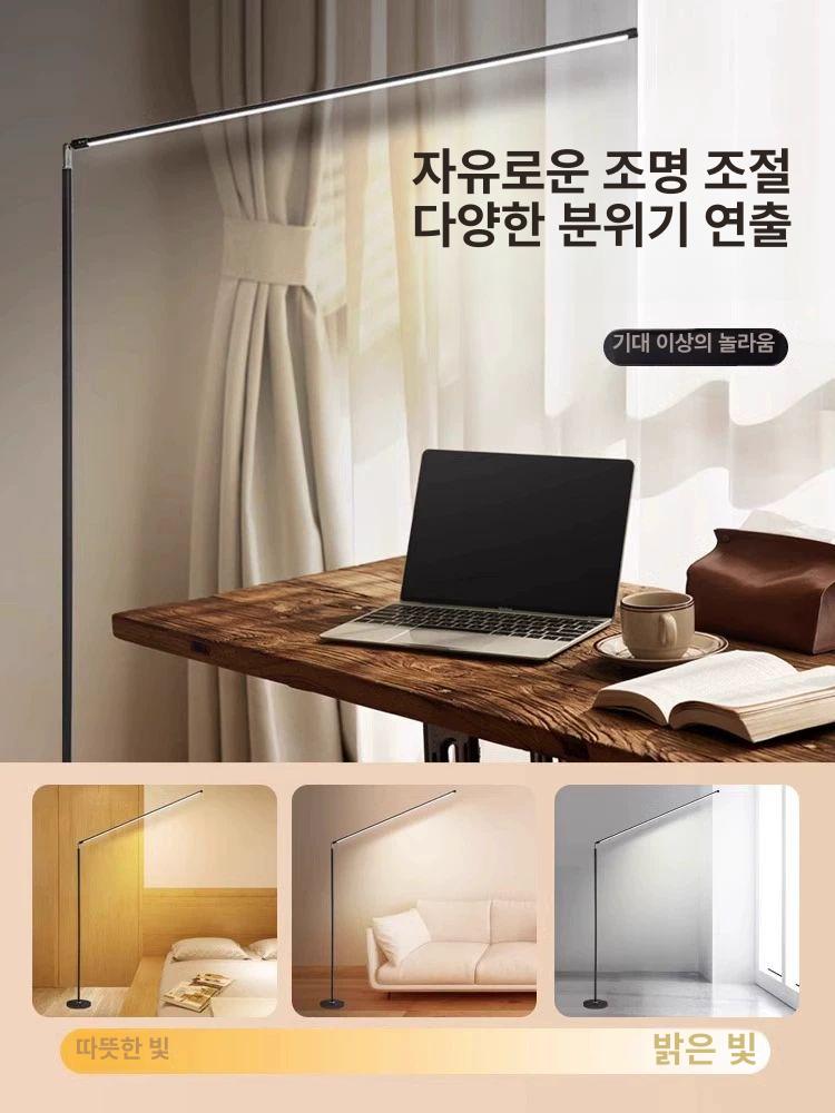 조명 스탠드 대형 LED 일자형 블랙 엔틱 플로어 램프 20W 블랙 업그레이드 - 상세 이미지 3