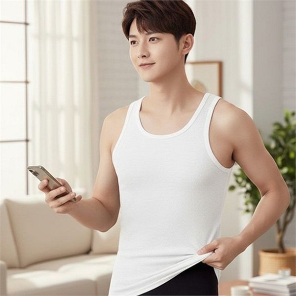 베이직 남성 민소매 런닝 골지 민소매 런닝 여름 코튼 - 상품 이미지