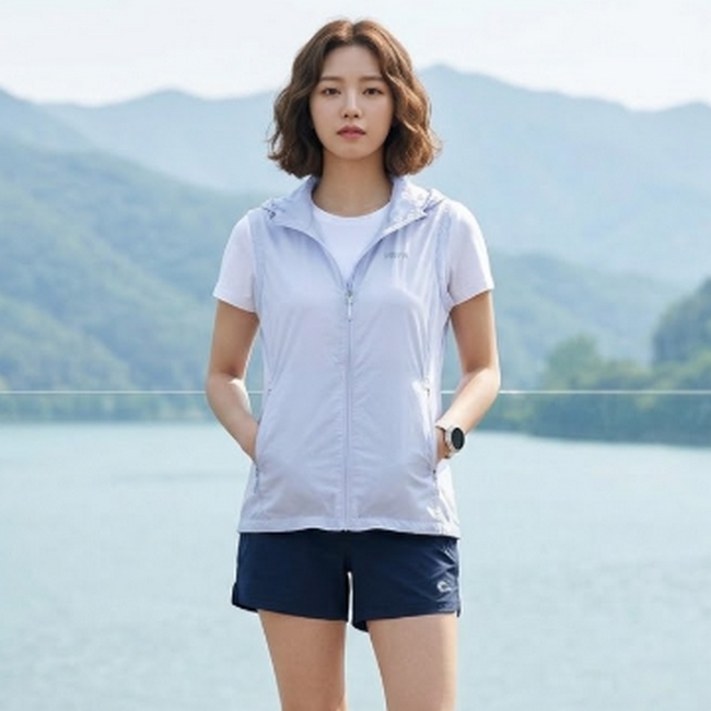 네파 여성 여름 베스트 후드 탈부착 아우터 미들기장 등산조끼 - 상품 이미지