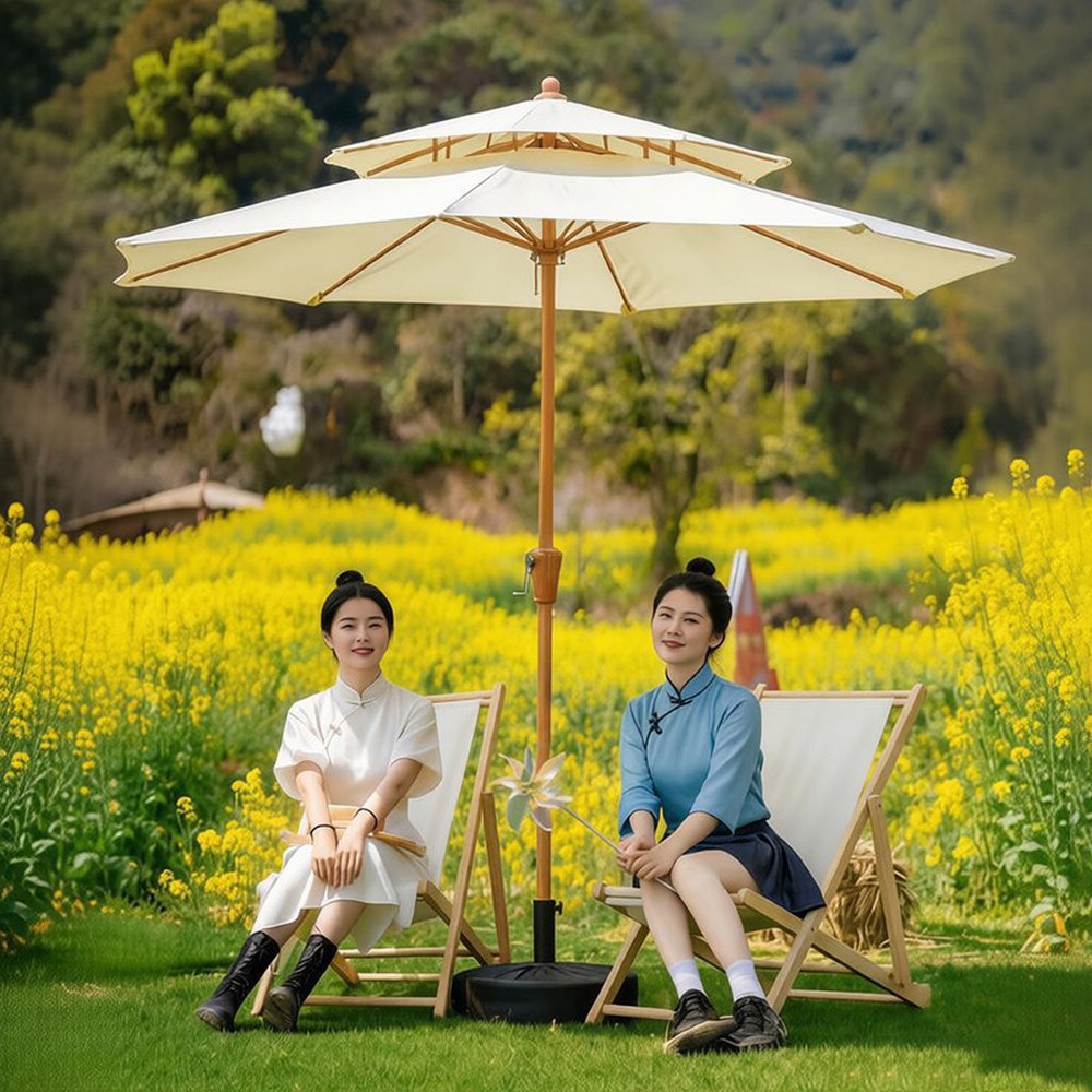 대형 2단 파라솔 도르레 와인 바나나파라솔 옥상 낚시 카키 직경 사이즈 우산 갈대파라솔 1 220g 방수포 비와 자외선 차단 색상/스