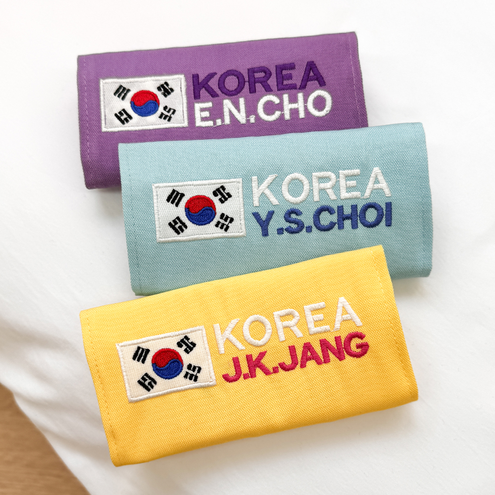 태극기 벨크로 자수 네임택 이름표 여행 가방 골프 캐리어 단체 제작 이미지 6