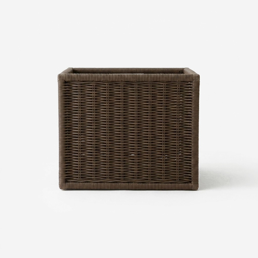 알로타 바스켓 6L 라탄 WP3001 305x305x240mm, 1단, 다크브라운 7375.1336 - 상세 이미지 2