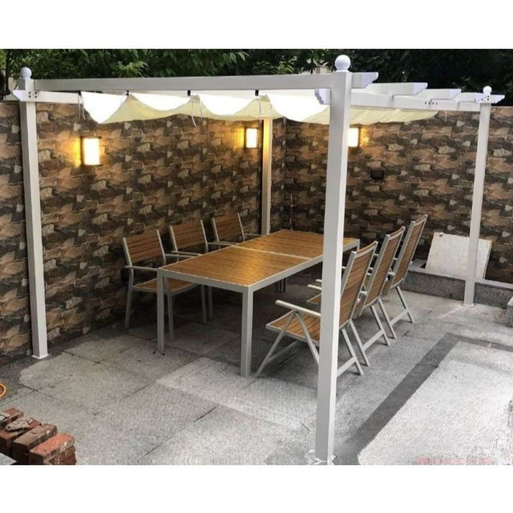 야외 전원주택 철제 테라스 조립식 차량용 그늘막 사이드월 주차장 방수타프 어닝 렉타 캠핑 3 x 3 미터 등반 등나무 랙 - 상품 이미지