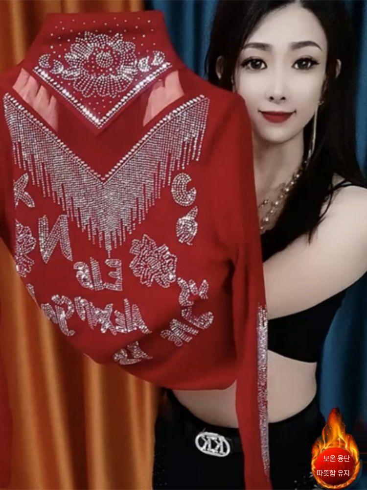 연습복 루즈핏 무대복 댄스복 민소매 반팔티셔츠 메쉬 여성 여름 이너 레이어드 여자 나시 - 상세 이미지 4