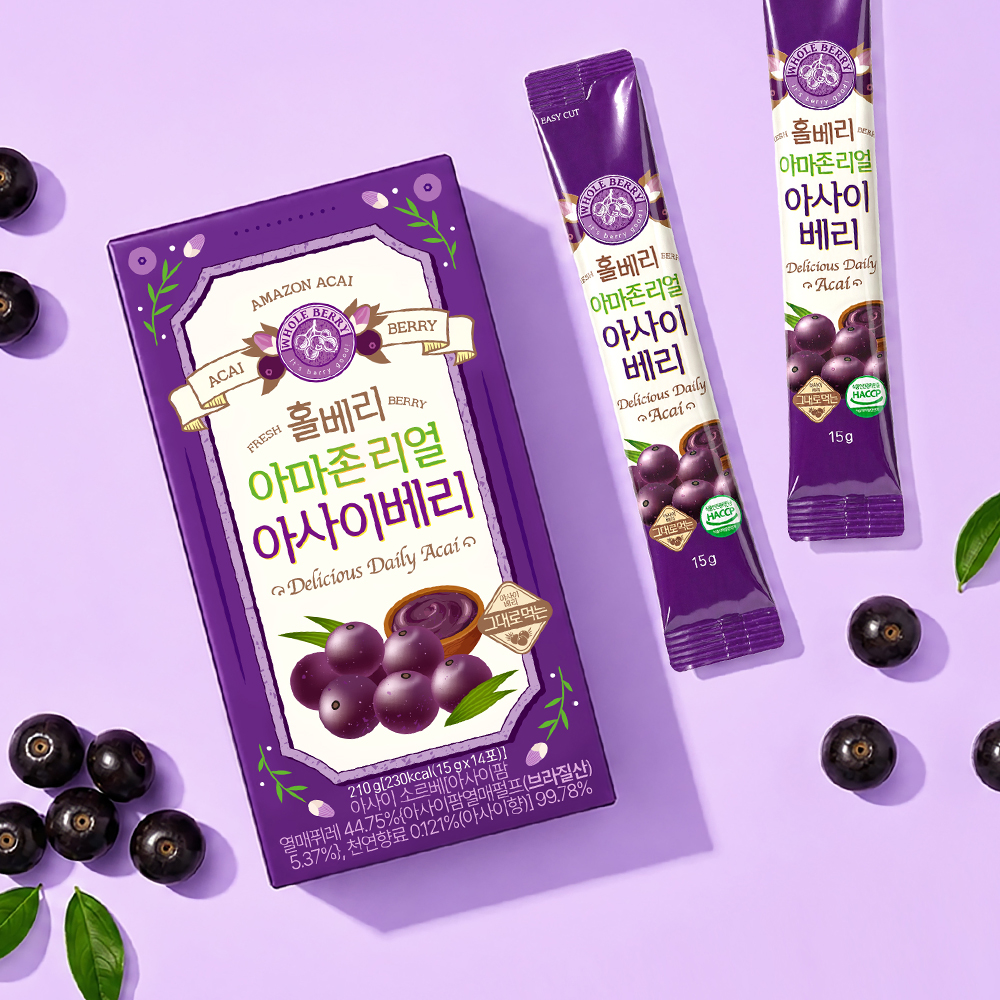 홀베리 아마존리얼 아사이베리 15g 삼바존 아사이베리 퓨레 14포, 6개 - 상세 이미지 3