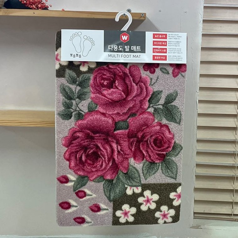 W 장미 발매트 38x58 - 상품 이미지