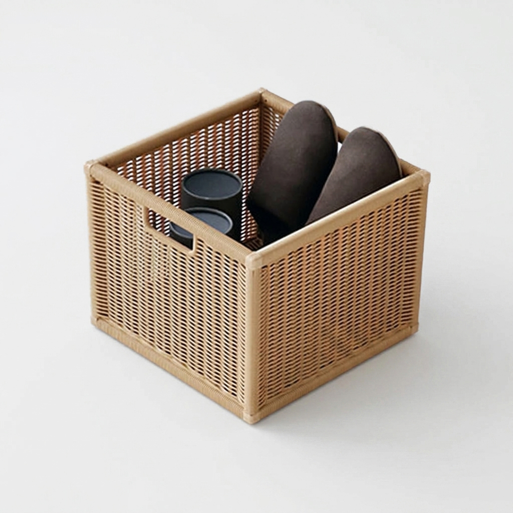 알로타 바스켓 6L 라탄 WP3001 305x305x240mm, 1단, 브라운 8741.1253 이미지 8