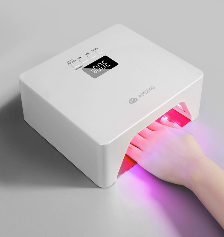 이동식 젤네일 램프 각도조절 네일 LED 건조기 M5-펄화이트-광치료등 전원 - 상품 이미지