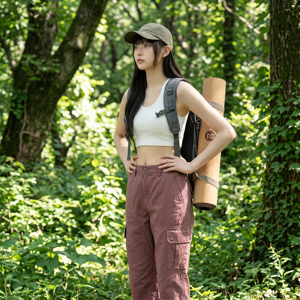 비핏 자연소재 코르크 요가매트 8mm 레귤러 층간소음방지 두꺼운 대형 와이드 운동매트 홈트 헬스 이미지 7