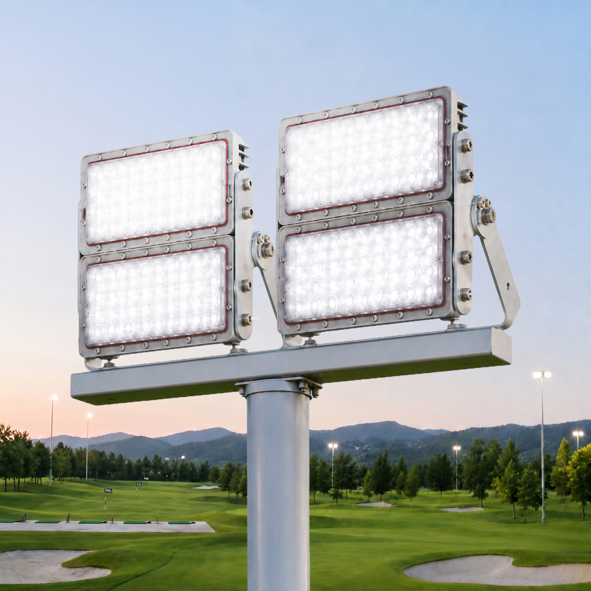 국산 LED 고출력 투광등 200W 스포츠 조명 투광기 아파트 주차장 전기 가로등 보안등 - 상세 이미지 2