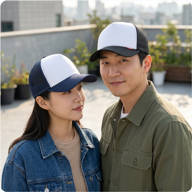 남성 투톤볼캡 여름 메쉬 대두모자 단체 얼굴큰남자 볼캡 - 상품 이미지