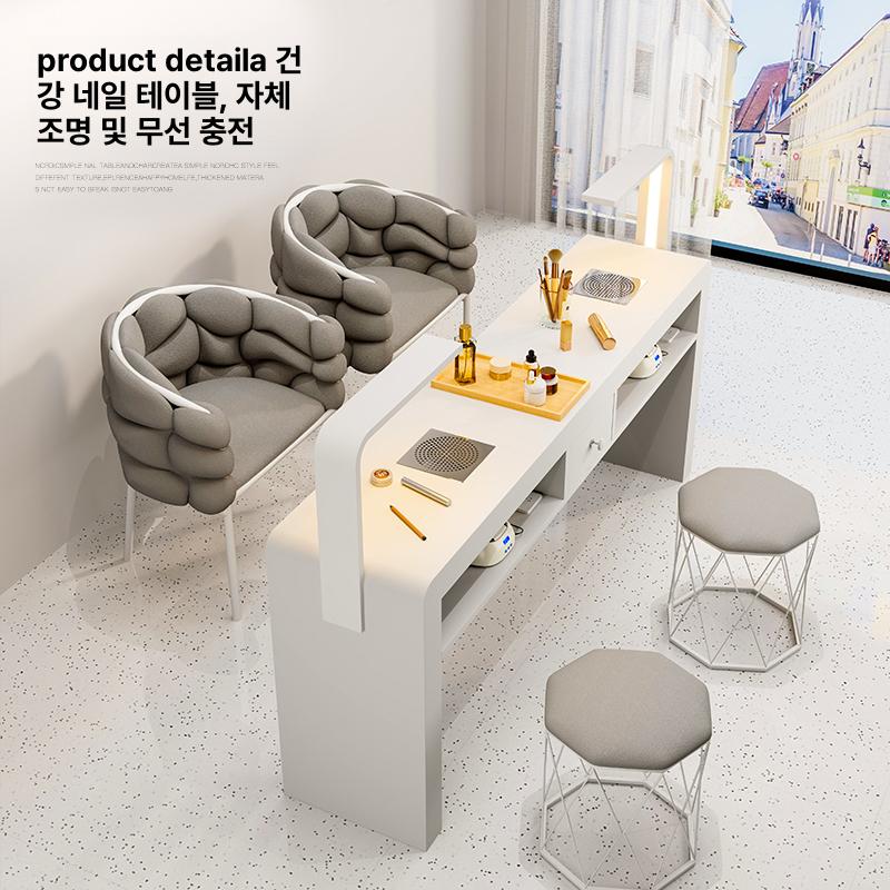 네일흡진테이블 네일샵 매니큐어 네일아트 시술 작업대 다기능 0.8m 나무 - 상세 이미지 5