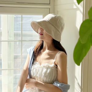 챙넓은모자 여름 산책 휴양지 비치 여행 자외선차단 린넨 벨크로 모자 솔직 후기 | 실사용자 리뷰 분석 - 상품 이미지 3