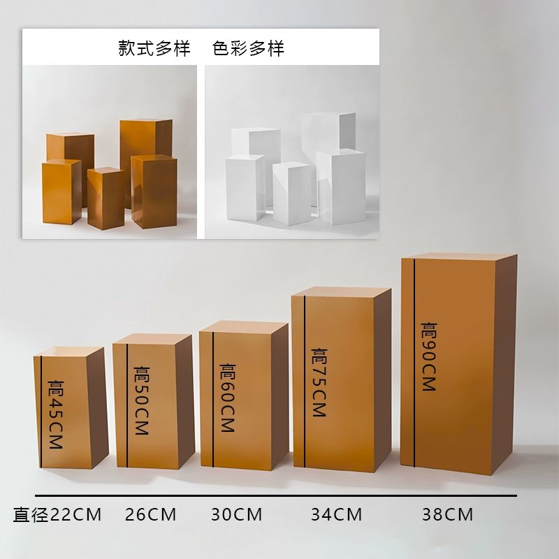 사각 전시대 선반 매장 소품 받침대 진열 스탠드 화이트 사각 기둥 3개 세트 대형 - 상세 이미지 5