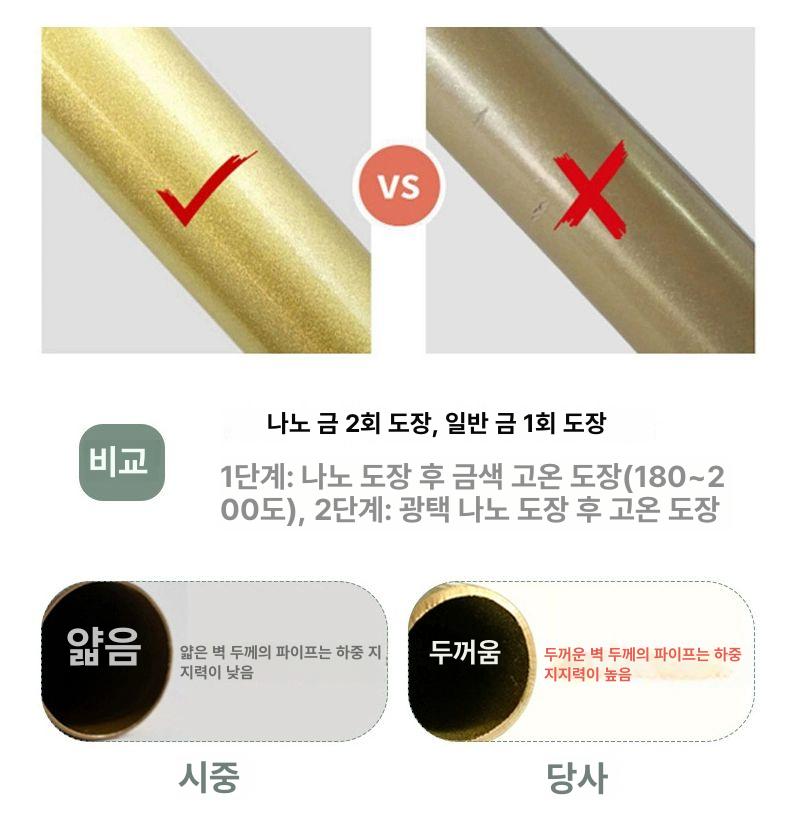 스탠드행거 옷걸이 매장용 디스플레이 거치대 골드 금색 선반 의류진열 쇼룸용 튼튼한 갤러리 전시대 - 상세 이미지 3