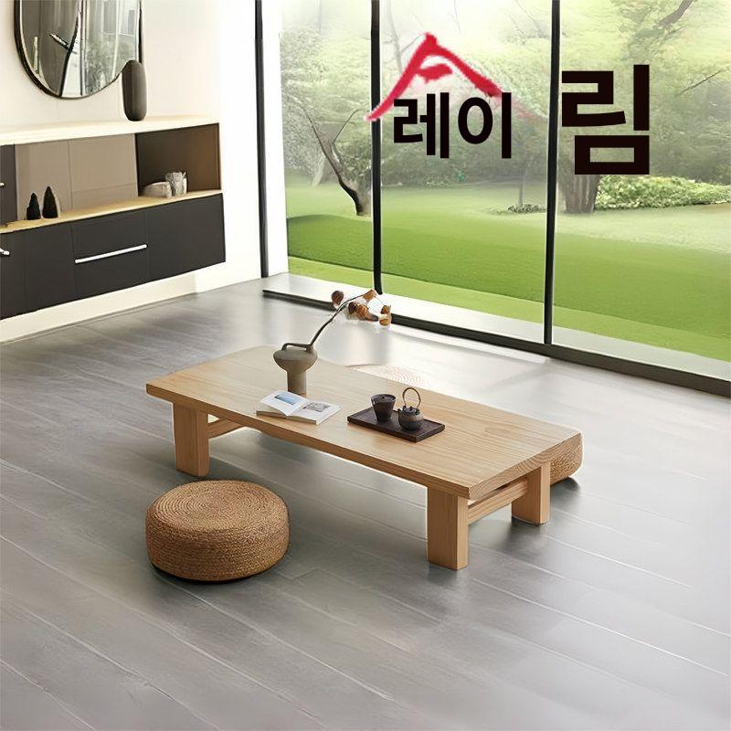 거실 티테이블 원목 대리석 탁자 인용 우드 내추럴우드 100x50x35 현장 설치 - 상세 이미지 5