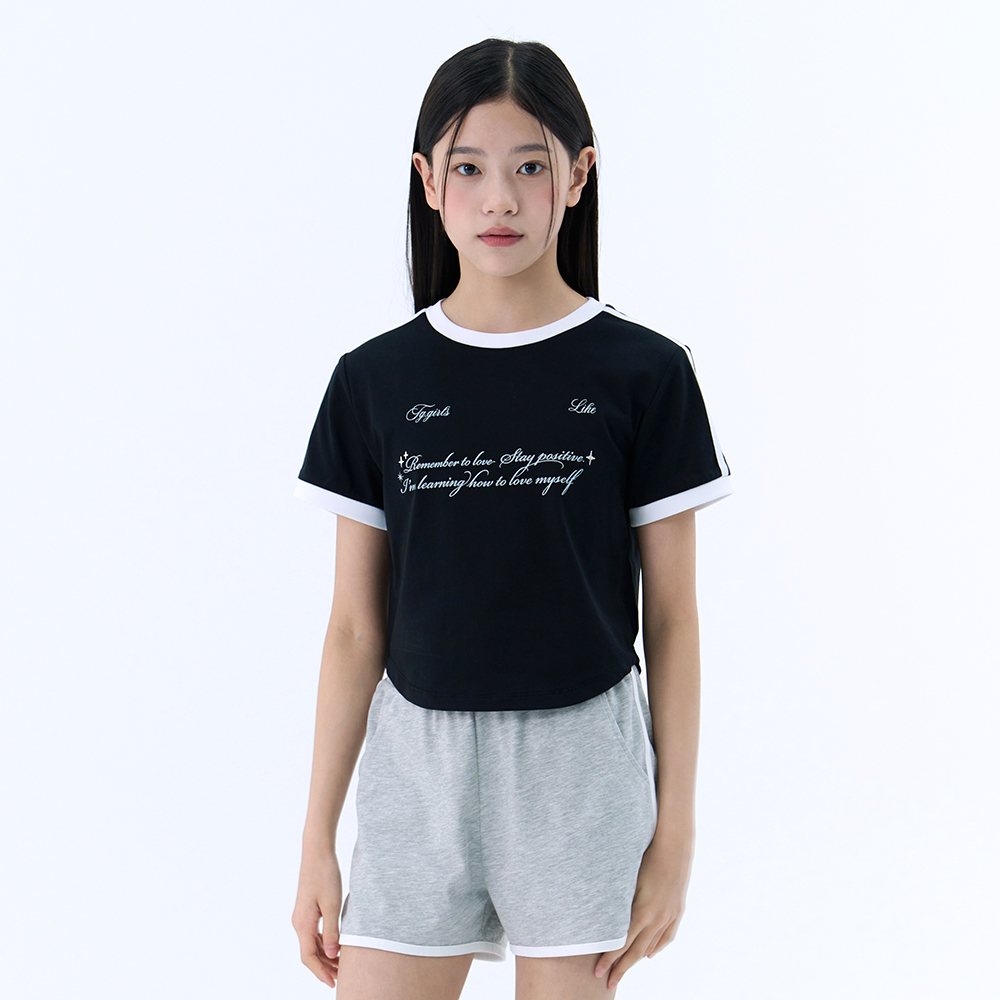 [2장이상 5%]더데이걸 샤이닝 테잎 장식 반팔티 TGRA26514 - 상세 이미지 3