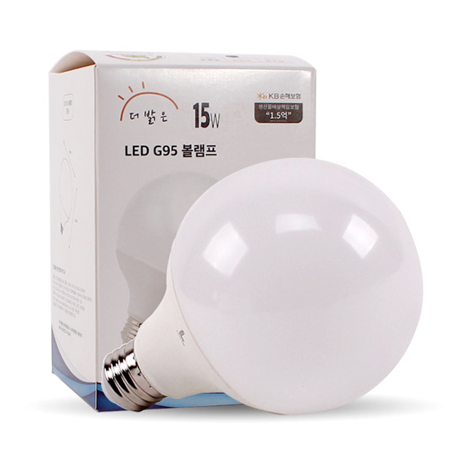 룩스램 LED 더 밝은 볼전구 볼램프 15W, 전구색, G95 - 상품 이미지