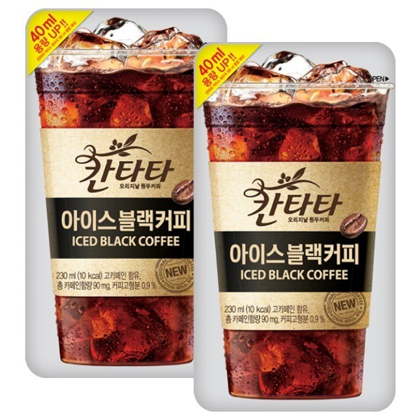 롯데 칸타타 아이스 블랙커피 230ml x 10팩 - 상품 이미지