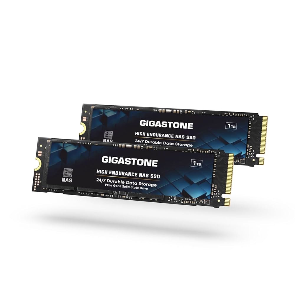 기가스톤 NAS 인증 고내구성 M.2 SSD 1TB(2팩), 데이터 캐시 및 고속 부팅, NVMe PCIe Gen3 최대 2200MB/s, SLC 캐싱이 가능한 TLC 플래시, - 상품 이미지