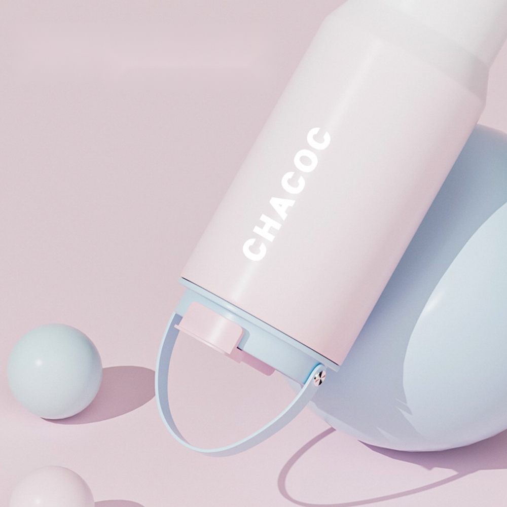 캔디파스텔 텀블러 보온 보냉 600ml 900ml 대용량 진공 단열 물병 316 스테인리스 그라데이션 그린 600ml - 상세 이미지 3