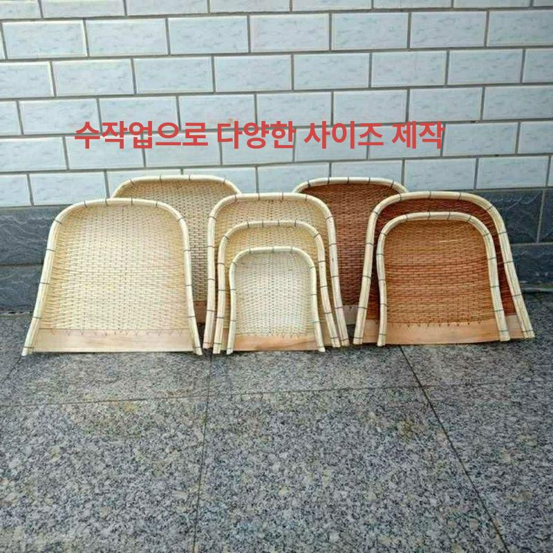 쭉정이 대나무 작업 벌초 농업용 농기구 수확 곡식 버들키 선별 라이트브라운 42x37 - 상세 이미지 3