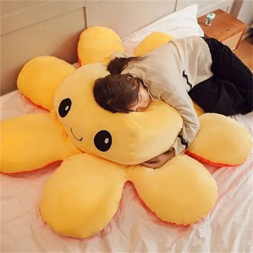 양면 문어 쿠션인형 뒤집어서 색상변경 얼굴변경 낮잠쿠션 소품 홈데코 분홍 하늘 양면 30cm - 상세 이미지 3