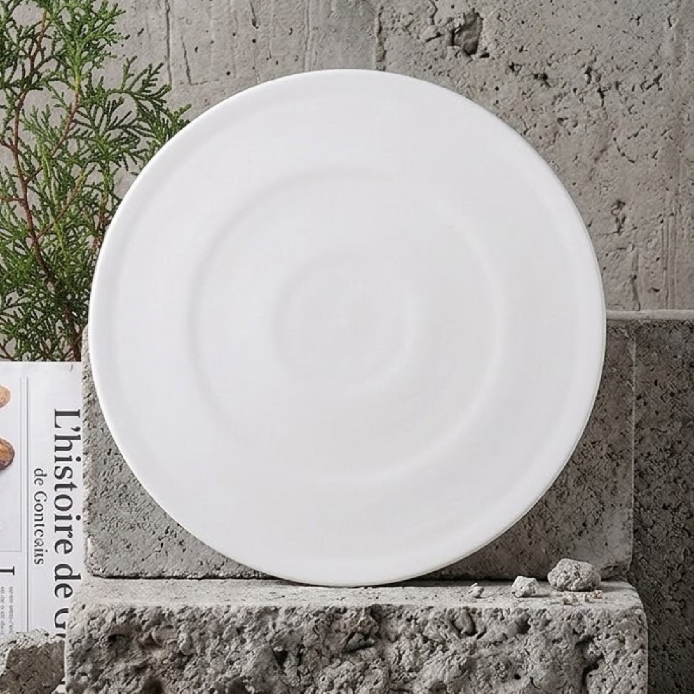 유니카페 플레이팅접시 디저트 케이크 트레이 플레이트 굽 접시 31.5cm, 화이트 - 상품 이미지