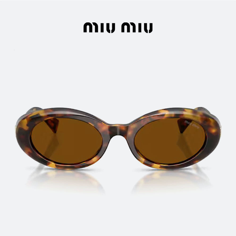 미우미우 레브리 MUB09SF 14L20V 오벌형 여자 뿔테 선글라스 - 상세 이미지 2