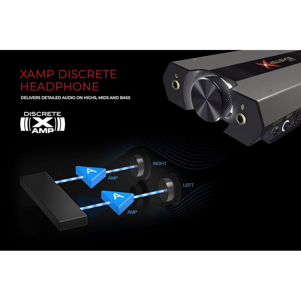 사운드 BlasterX G6 고해상도 130dB 32bit / 192kHz 게이밍 DAC, 외장 USB 카드, 돌비 디지털, 7.1 가상 서라운드 사운드, 사이드톤 PC 및 게임 - 상세 이미지 3