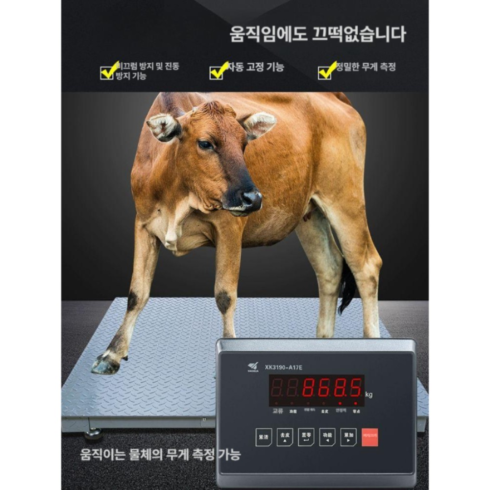 산업용 전자저울 소형 바닥 계근대 가축용 물류용 1급 보강 1.2x1.2 0-3 t - 상품 이미지