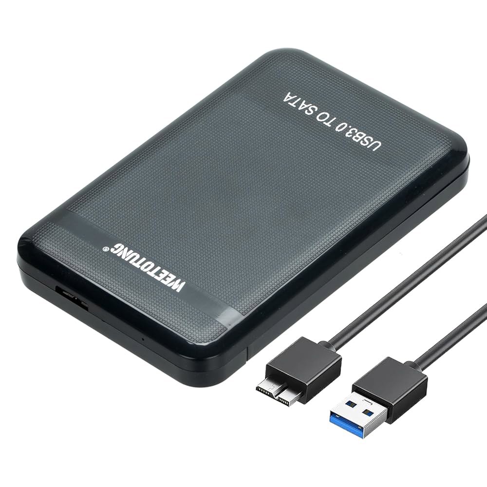 2.5인치 SSD HDD 외장 하드 드라이브 인클로저 - WEETOTUNG USB3.0 5Gbps 툴 프리 케이스, SATA용 UASP 지원 호환되는 7mm / PS5 Xbox - 상품 이미지