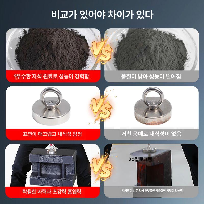 초강력 마그네틱 자석 흡착 고강도 후크 산업용 다용도 D25 3륜차 우산 자석 4개 세트 - 상세 이미지 3