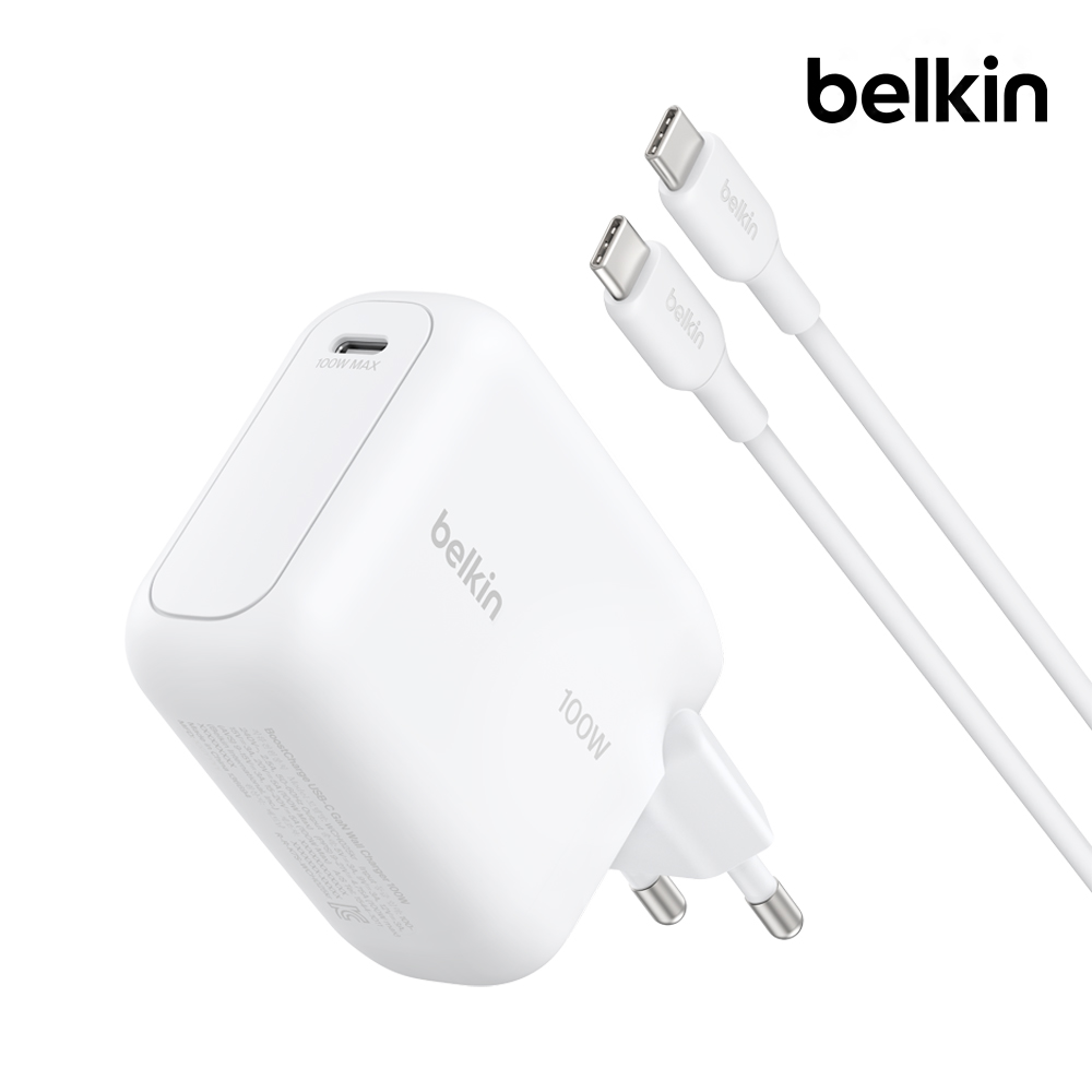 벨킨 100W C타입 PD 3.2 AVS 고속 충전기 1.5M 케이블 포함 WCH025 맥북 갤럭시북 그램 노트북 충전기 - 상품 이미지