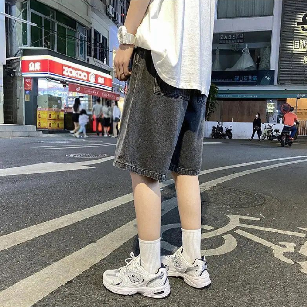 데님 반바지 5부 밴딩팬츠 5부바지 여름 데님팬츠 남자반바지 청반바지 - 상세 이미지 2
