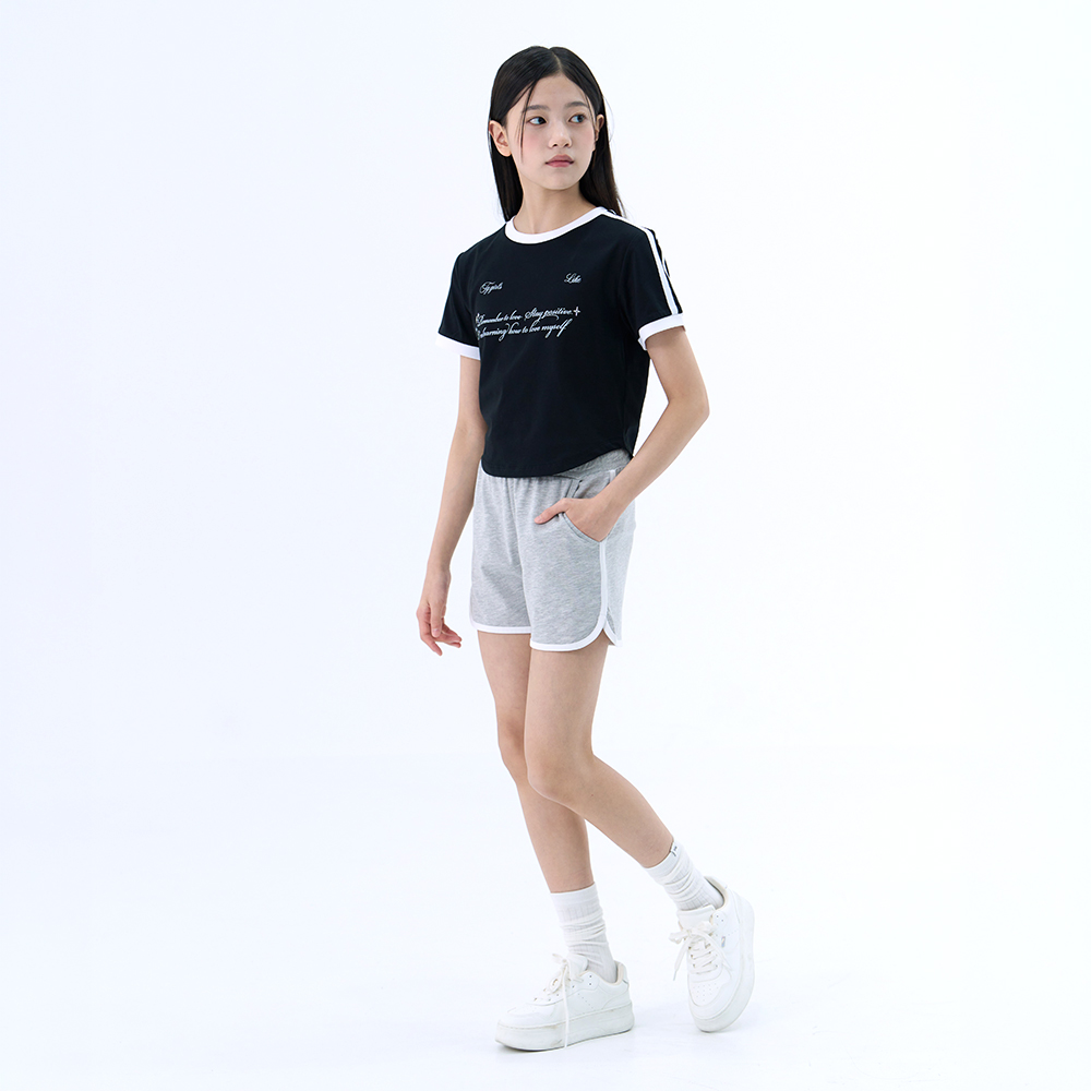 [2장이상 5%]더데이걸 샤이닝 테잎 장식 반팔티 TGRA26514 이미지 6