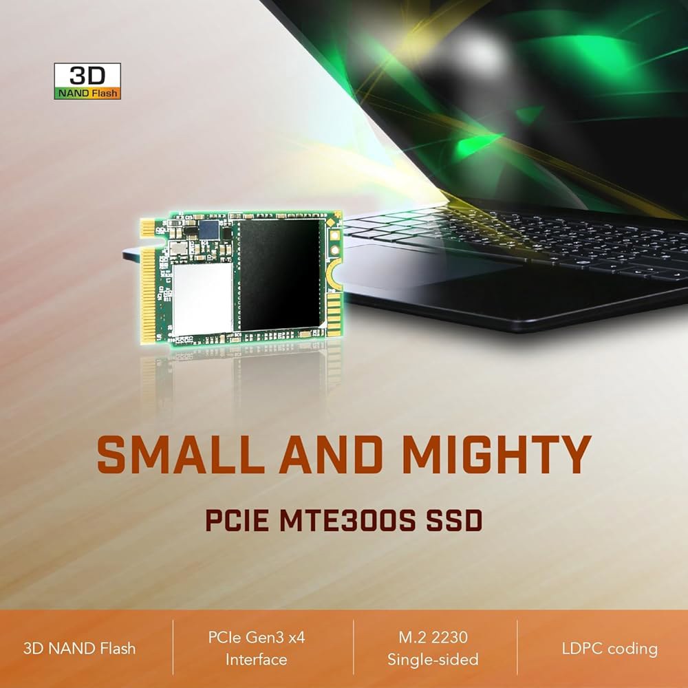256GB MTE300S M.2 2230 PCIe Gen3x4 SSD, SLC 캐시, 스팀 덱, ROG 얼라이, 마이크로소프트 서피스, 단면, 최대 2,000 /950 MB/s, - 상세 이미지 3