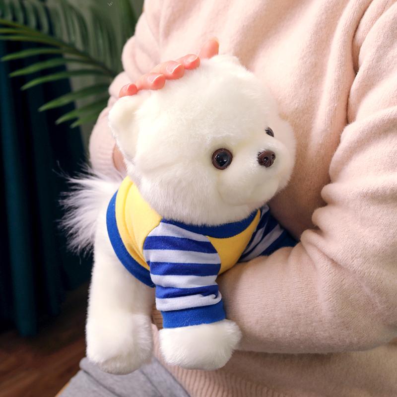 포메인형 포메라니안인형 진짜같은강아지인형 봉제 옷 입은 포메라니안 앉아 있는 25cm - 상세 이미지 3
