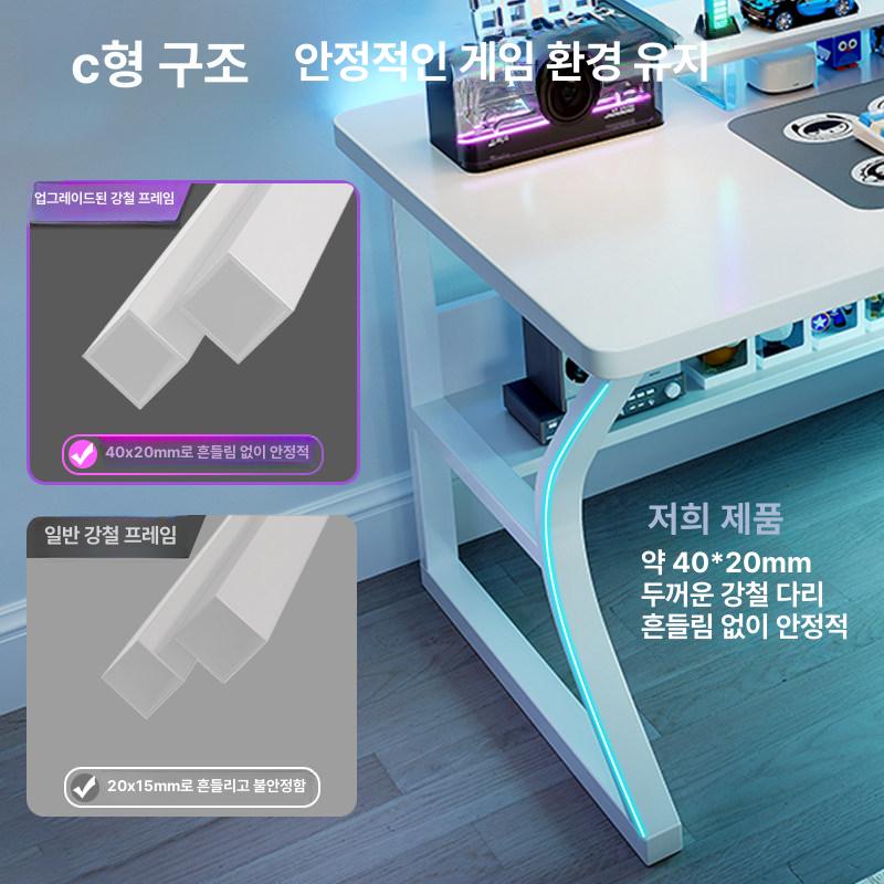 컴퓨터 책상 1인용 학생용 사무용 공부 데스크 화이트 160x60 - 상세 이미지 3