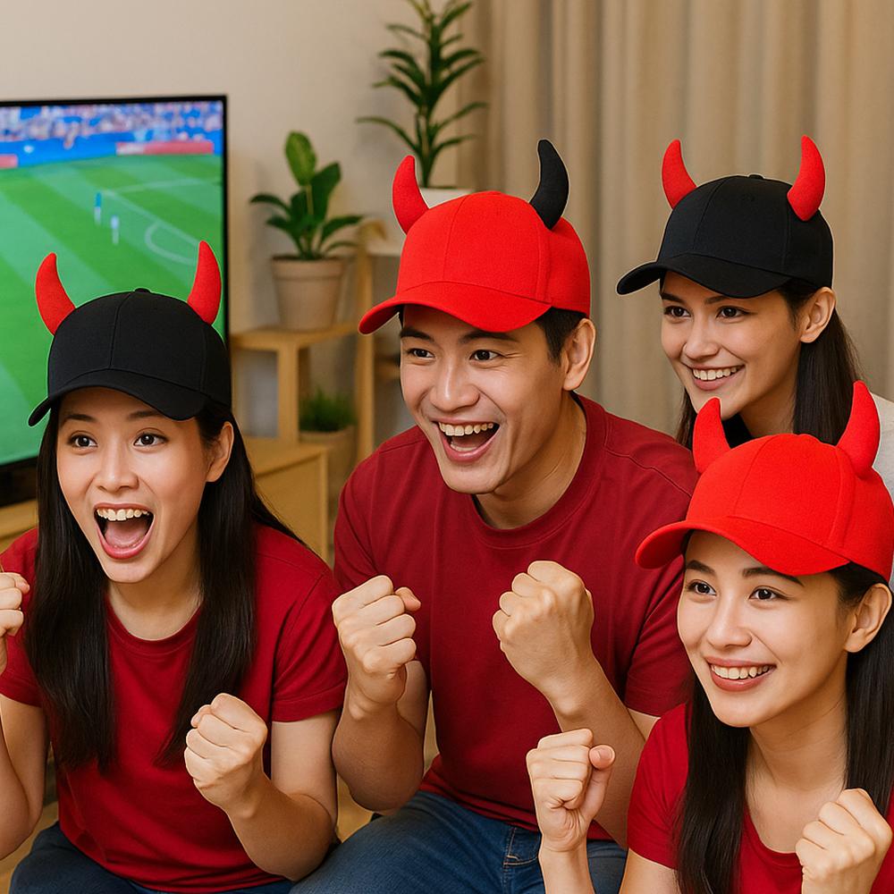 붉은 악마 모자 월드컵 축구 응원 뿔모자 체육대회 이벤트 행사 파티 - 상세 이미지 2