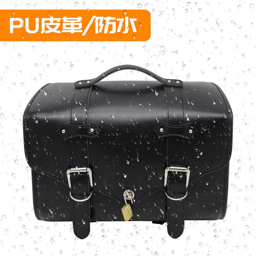 바이크 사이드백 가죽 투어링 하프 클래식 뚜껑 검정색 하드 mengga 호환 선택 156 스몰사이즈 블랙하나 헬멧반쪽 - 상세 이미지 2