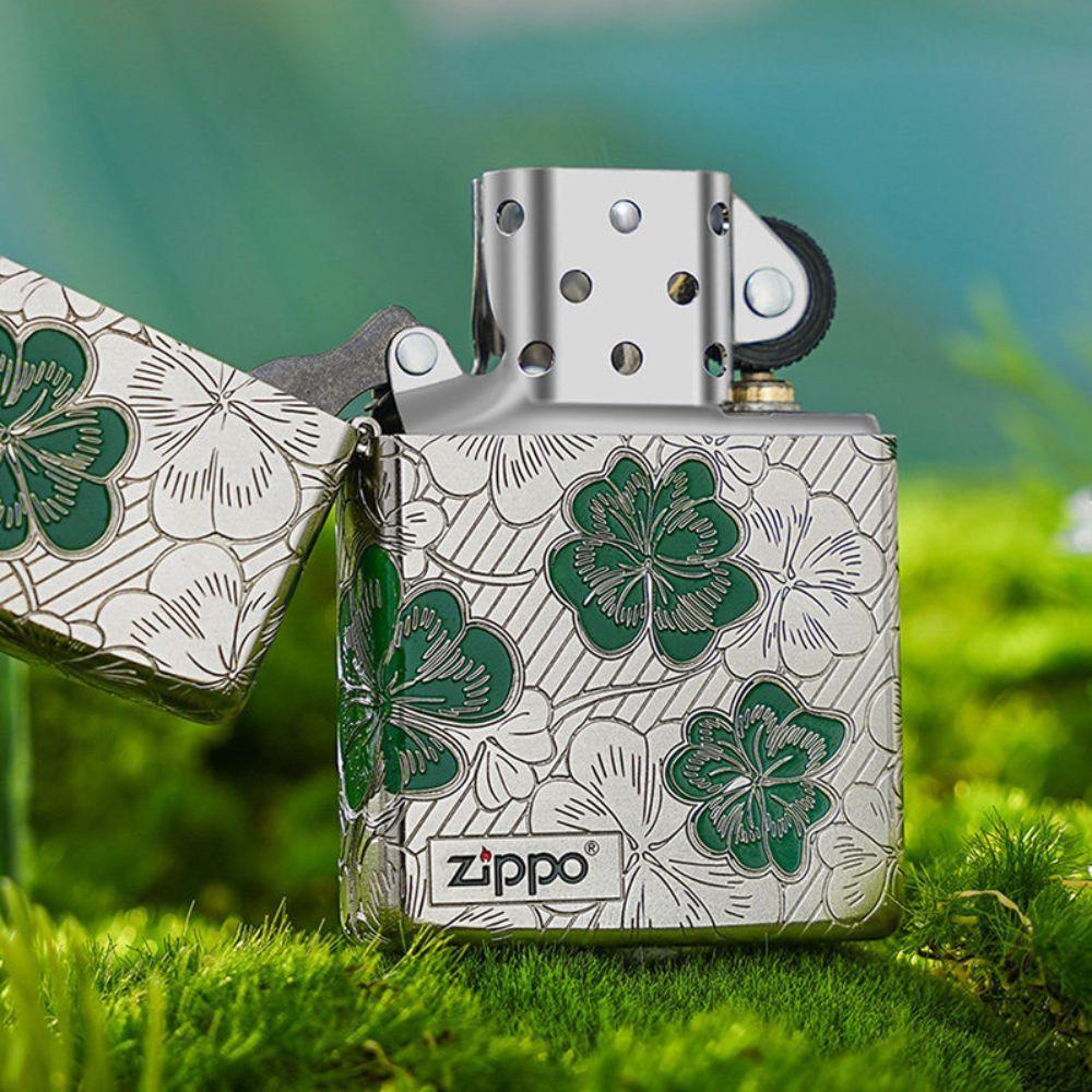 ZIPPO 라이터 네잎클로버 방풍 기름 오일 - 상세 이미지 2